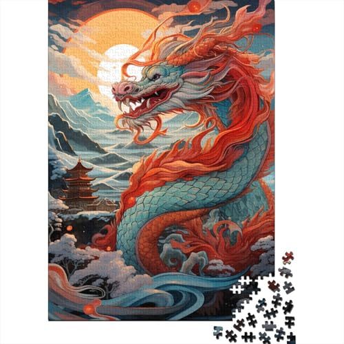 300-teiliges Puzzle mit chinesischem Drachen, Puzzle, Puzzle zum Zusammenbauen, Spielzeug, interaktives Familienspiel, 300 Teile (40 x 28 cm) von LMYmoney