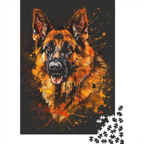 300-teiliges Puzzle mit deutschem Schäferhund, DJ Neon, für Kinder, Puzzles, Lernspielzeug, 300 Stück (40 x 28 cm) von LMYmoney