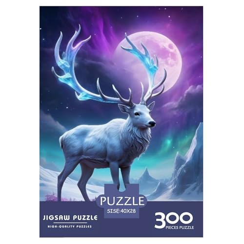 300-teiliges Tierkunst-Elch-Holzpuzzle, Holzpuzzle für Erwachsene und Jugendliche ab 12 Jahren, 300 Stück (40 x 28 cm) von LMYmoney