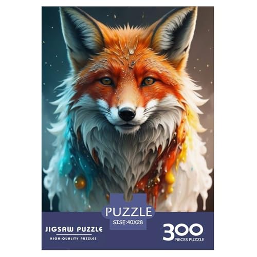 300-teiliges Tierkunst-Fuchs-Puzzle für Erwachsene, schwieriges Holzpuzzle für Erwachsene, 300 Teile (40 x 28 cm) von LMYmoney