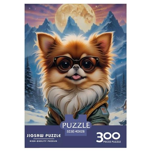 300-teiliges Tierkunst-Hundepuzzle für Erwachsene, Holzpuzzles, Puzzles für Erwachsene, Lernspiel, Herausforderungsspielzeug, 300 Stück (40 x 28 cm) von LMYmoney