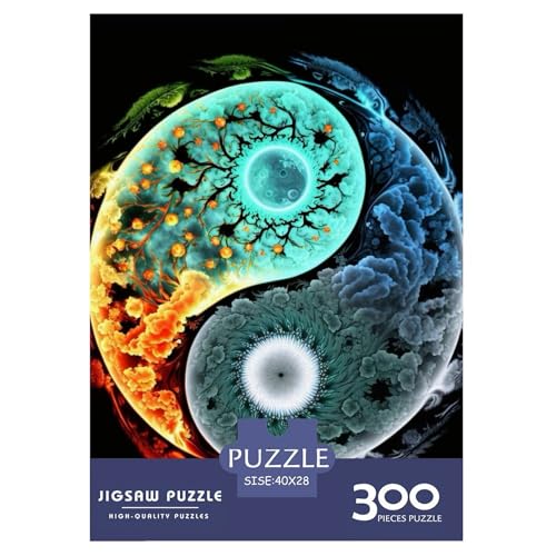 300-teiliges Yin-Yang-Art-Puzzle für Erwachsene, Holzpuzzle für Erwachsene, Lernspiel, Herausforderungsspielzeug, 300 Stück (40 x 28 cm) von LMYmoney