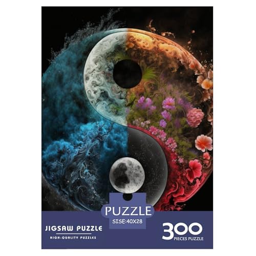 300-teiliges Yin-Yang-Art-Puzzle für Erwachsene, Holzpuzzle für Erwachsene, für Familienspaß und Spieleabend, 300 Teile (40 x 28 cm) von LMYmoney