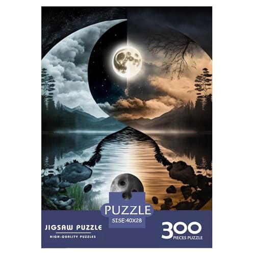 300-teiliges Yin-Yang-Art-Puzzle für Erwachsene, Puzzle, Lernspiel, Herausforderungsspielzeug, 300 Stück (40 x 28 cm) von LMYmoney