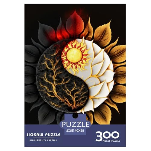 300-teiliges Yin-Yang-Kunstpuzzle für Erwachsene, schwieriges Holzpuzzle für Erwachsene, 300 Teile (40 x 28 cm) von LMYmoney