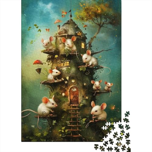 300-teiliges süßes Maus-Puzzle für Kinder, Puzzle für Erwachsene und Teenager, Lernspiel, 300 Teile (40 x 28 cm) von LMYmoney