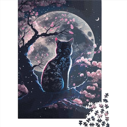 500 Teile „Katze Japan“ für Erwachsene, schwierige Holzpuzzles, Puzzles für Kinder, Lernspiel, Herausforderungsspielzeug, 500 Stück (52 x 38 cm) von LMYmoney