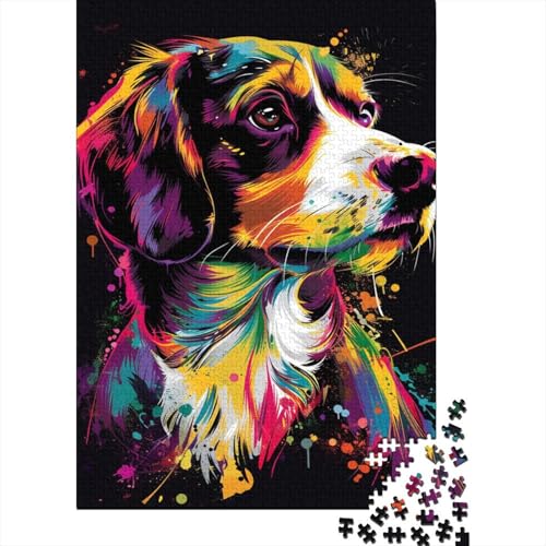 500 Teile Brittany Dog Art Holzpuzzles, Holzpuzzles für Kinder und Jugendliche ab 12 Jahren, 500 Stück (52 x 38 cm) von LMYmoney