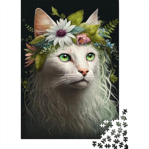 500 Teile Tierkunst-Katze für Erwachsene, schwierige Holzpuzzles, Puzzles für Kinder, Lernspiel, Herausforderungsspielzeug, 500 Stück (52 x 38 cm) von LMYmoney