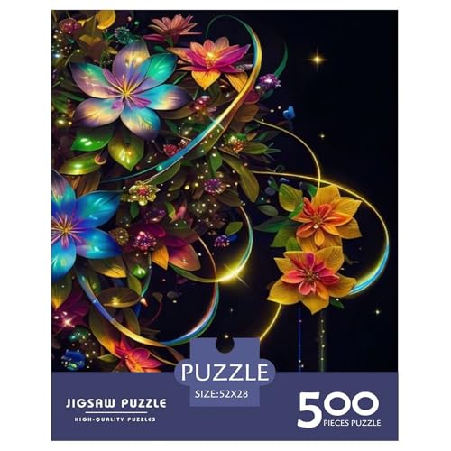 500-teiliges Art-Blumen-Puzzle für Erwachsene und Teenager. Puzzle für Familienspaß und Spieleabend. 500 Teile (52 x 38 cm) von LMYmoney