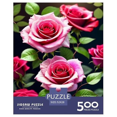 500-teiliges Kunst-Blumen-Puzzle für Erwachsene, Puzzle, Lernspiel, Herausforderungsspielzeug, 500 Stück (52 x 38 cm) von LMYmoney