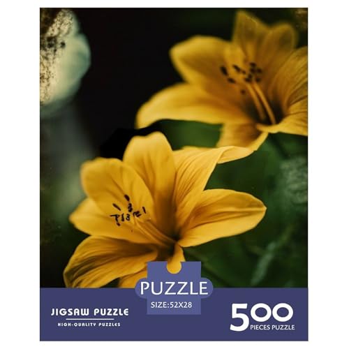 500-teiliges Kunst-Blumen-Puzzle für Erwachsene und Teenager, Holzpuzzle, 500 Teile (52 x 38 cm) von LMYmoney