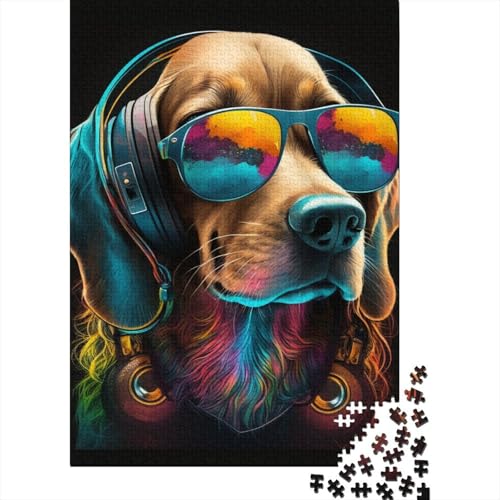 500-teiliges Puzzle, Kunst-Golden Retriever, für Kinder, Puzzles, Lernspielzeug, 500 Stück (52 x 38 cm) von LMYmoney