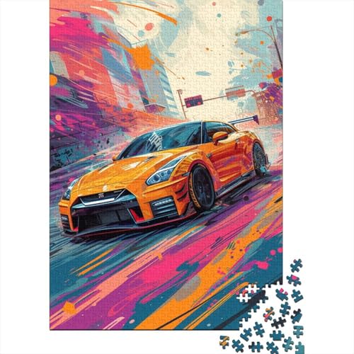 500-teiliges Puzzle, gelbes Sportauto, Puzzles für Kinder, Puzzles, Lernspiel für Erwachsene, 500 Teile (52 x 38 cm) von LMYmoney