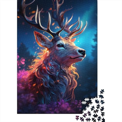 500-teiliges Puzzle, psychedelisches Fantasy-Hirsch-Puzzle für Kinder, Puzzles, Lernspiel für Erwachsene, 500 Teile (52 x 38 cm) von LMYmoney