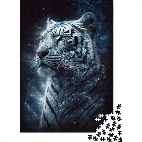 500-teiliges Puzzle, weißer Tiger, Galaxie-Puzzle, Heim-Wanddekoration, Lernspielzeug, Geschenk für Familienspiel, 500 Stück (52 x 38 cm) von LMYmoney