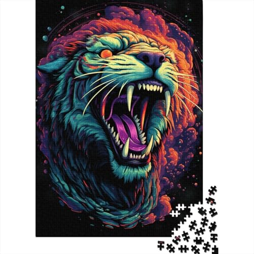 500-teiliges Puzzle für Erwachsene, Art Tiger Puzzle für Erwachsene, Kartonpuzzle, Lernspiel für Erwachsene, 500 Teile (52 x 38 cm) von LMYmoney