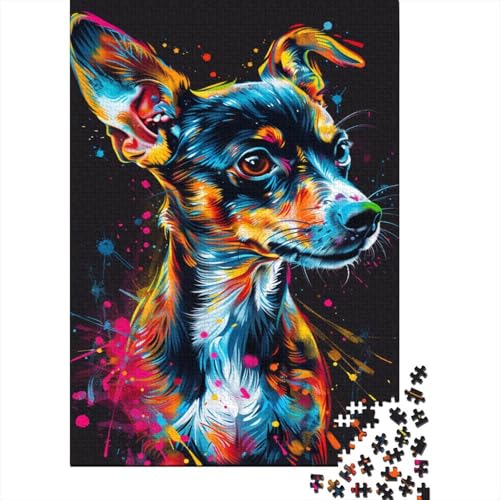 500-teiliges Puzzle mit Ratten-Terrier-Hundekunst für Erwachsene und Teenager, 500 Teile (52 x 38 cm) von LMYmoney