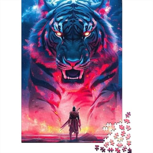 500-teiliges Puzzle mit Tierkunst, Tiger-Puzzle für Kartonpuzzle, Lernspielzeug, 500 Teile (52 x 38 cm) von LMYmoney