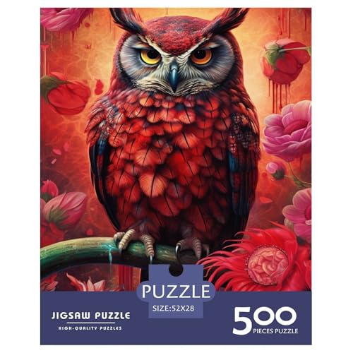 500-teiliges Puzzle mit Tierkunst-Eule für Erwachsene, schwieriges Puzzle für Erwachsene, Spaß für die ganze Familie, Puzzle 500 Teile (52 x 38 cm) von LMYmoney