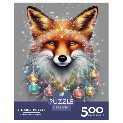 500-teiliges Puzzle mit Tierkunst-Fuchs, für Erwachsene, Puzzles, Lernspielzeug, 500 Stück (52 x 38 cm) von LMYmoney