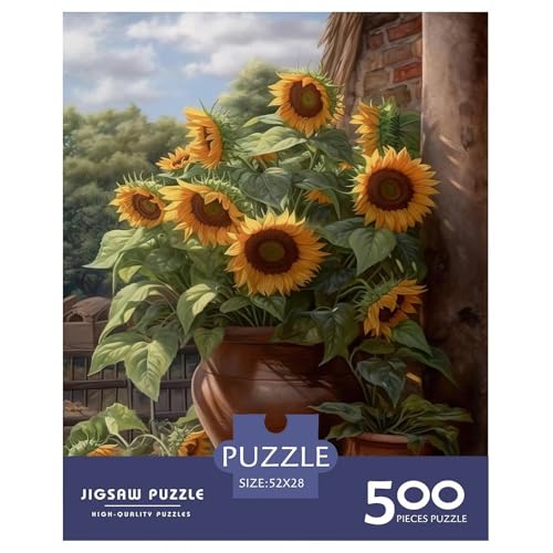 500-teiliges Puzzle mit Tierkunst und Blumenmotiv, für Erwachsene, Holzpuzzle für Erwachsene, Teenager, Mann, Frau, Geschenk, 500 Stück (52 x 38 cm) von LMYmoney