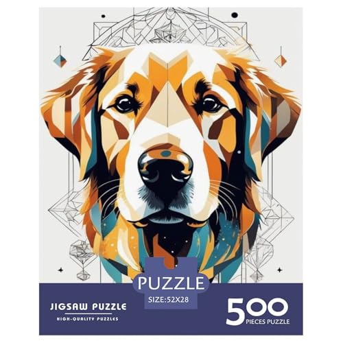 500-teiliges Puzzle mit Tierkunst und Hunden, für Erwachsene und Teenager, Lernspiele für zu Hause, DIY-Spielzeug, 500 Stück (52 x 38 cm) von LMYmoney