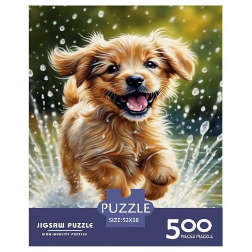 500-teiliges Puzzle mit Tierkunst und Hunden für Erwachsene, Holzpuzzles für Teenager, Geschenke, einzigartige Heimdekoration und Geschenke, 500 Stück (52 x 38 cm) von LMYmoney