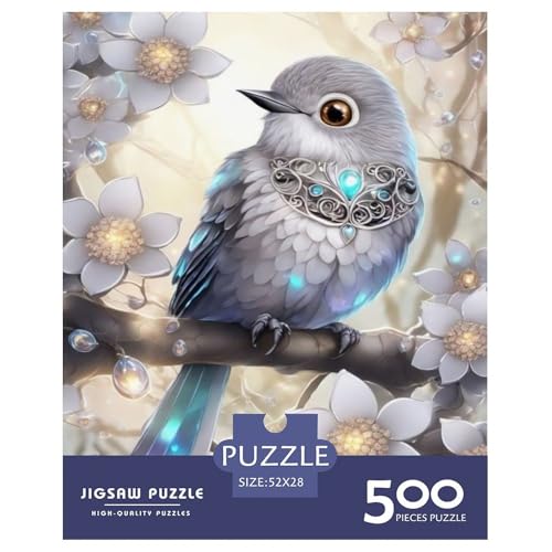 500-teiliges Puzzle mit Tierkunst und Vögeln für Erwachsene, Holzpuzzles für Teenager, Geschenke, einzigartige Heimdekoration und Geschenke, 500 Stück (52 x 38 cm) von LMYmoney