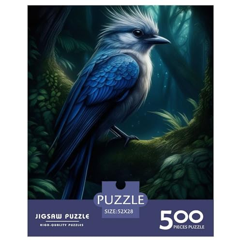 500-teiliges Puzzle mit Tierkunst und Vögeln für Erwachsene Teenager, Holzpuzzle, nachhaltiges Puzzle für Erwachsene | Spiele 500 Stück (52 x 38 cm) von LMYmoney