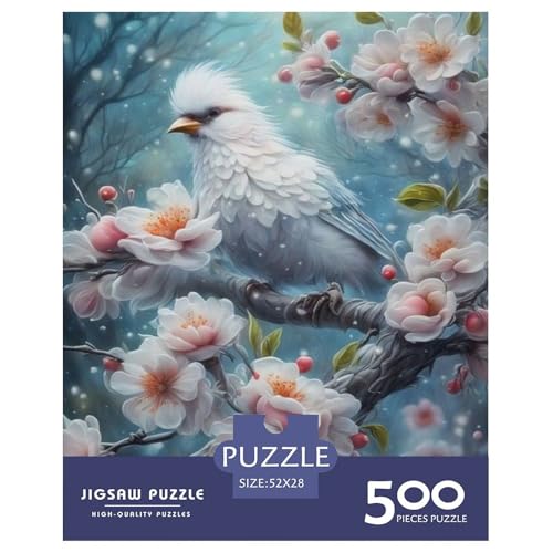 500-teiliges Puzzle mit Tierkunst und Vögeln für Erwachsene Teenager, Holzpuzzle, nachhaltiges Puzzle für Erwachsene | Spiele 500 Stück (52 x 38 cm) von LMYmoney