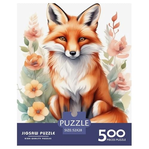 500-teiliges Puzzle mit Tiermotiv, Fuchs-Puzzle für Erwachsene, Puzzle für Erwachsene, ab 14 Jahren, 500 Teile (52 x 38 cm) von LMYmoney