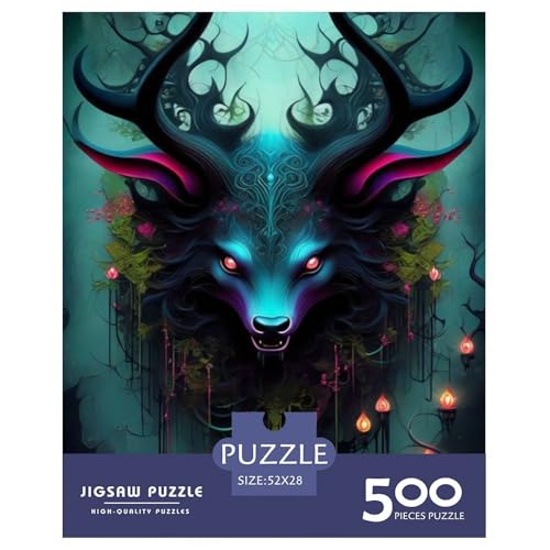 500-teiliges Puzzle mit Tiermotiven und Elchmotiv für Erwachsene, Puzzle für Erwachsene und Jugendliche ab 12 Jahren, 500 Teile (52 x 38 cm) < von LMYmoney