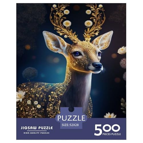 500-teiliges Puzzle mit Tiermotiven und Elchmotiv für Erwachsene und Teenager. Puzzle für Familienspaß und Spieleabende. 500 Teile (52 x 38 cm) von LMYmoney