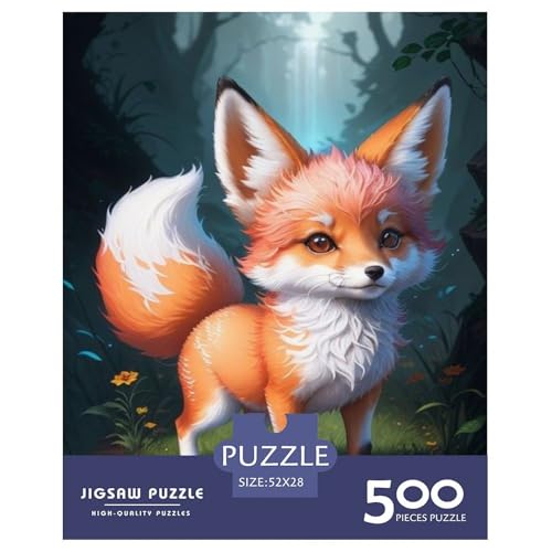 500-teiliges Puzzle mit Tiermotiven und Fuchsmotiv, für Erwachsene, Holzpuzzle, Puzzle für Erwachsene, 500 Teile (52 x 38 cm) von LMYmoney