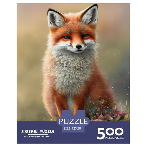 500-teiliges Puzzle mit Tiermotiven und Fuchsmotiv, für Erwachsene, Puzzle für Erwachsene und Jugendliche ab 12 Jahren, 500 Teile (52 x 38 cm) < von LMYmoney