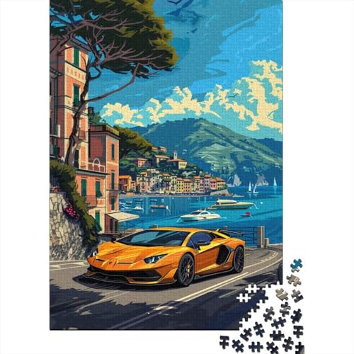 500-teiliges Puzzle mit coolem Sportwagen für Kinder, Holzpuzzle für Teenager, Geschenke, einzigartige Heimdekoration und Geschenke, 500 Stück (52 x 38 cm) von LMYmoney