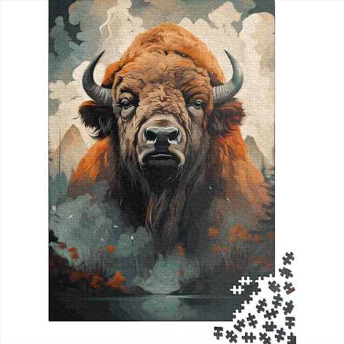 500-teiliges Puzzle mit schönem Bison-Motiv, Puzzle für Erwachsene, Puzzle für Kinder, Lernspiel, Herausforderungsspielzeug, 500 Stück (52 x 38 cm) von LMYmoney