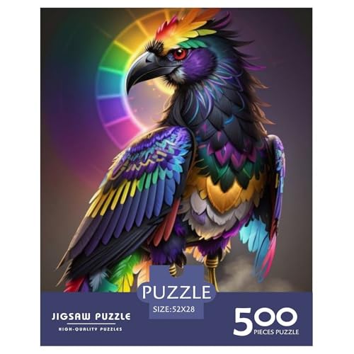 500-teiliges Tierkunst-Vogel-Puzzle für Erwachsene, Holzpuzzle für Erwachsene und Teenager, Lernpuzzle 500 Teile (52 x 38 cm) von LMYmoney