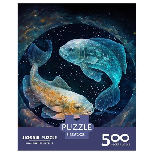 500-teiliges Yin-Yang-Art-Puzzle für Erwachsene, Holzpuzzle für Erwachsene und Teenager, Lernpuzzle, 500 Teile (52 x 38 cm) von LMYmoney