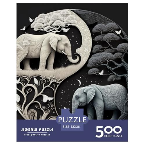 500-teiliges Yin-Yang-Art-Puzzle für Erwachsene, Holzpuzzle für Erwachsene und Teenager, Lernpuzzle, 500 Teile (52 x 38 cm) von LMYmoney