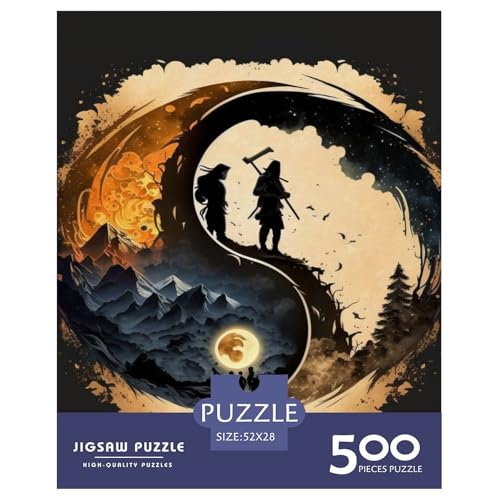 500-teiliges Yin-Yang-Art-Puzzle für Erwachsene, Puzzle, Lernspiel, Herausforderungsspielzeug, 500 Stück (52 x 38 cm) von LMYmoney