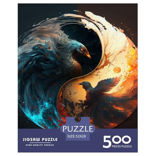 500-teiliges Yin-Yang-Art-Puzzle für Erwachsene und Teenager, Holzpuzzle, 500 Teile (52 x 38 cm) von LMYmoney