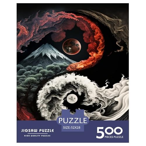 500-teiliges Yin-Yang-Art-Puzzle für Erwachsene und Teenager, Lernspiele für zu Hause, DIY-Spielzeug, 500 Stück (52 x 38 cm) von LMYmoney