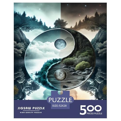 500-teiliges Yin-Yang-Art-Puzzle für Erwachsene und Teenager, Lernspiele für zu Hause, DIY-Spielzeug, 500 Stück (52 x 38 cm) von LMYmoney