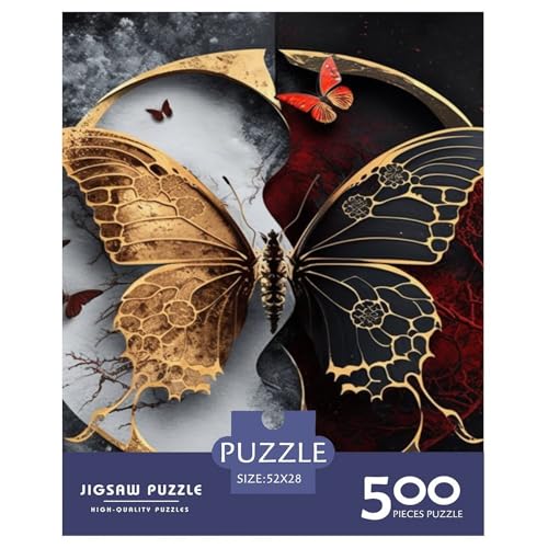 500-teiliges Yin-Yang-Kunstpuzzle für Erwachsene, schwieriges Holzpuzzle für Erwachsene, 500 Teile (52 x 38 cm) von LMYmoney