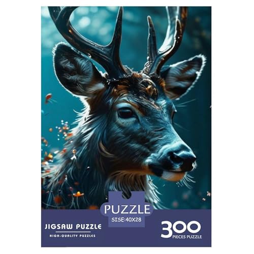 Animal Art Elch-Puzzle für Erwachsene und Jugendliche, 300 Teile, Puzzle für Erwachsene, nachhaltige Puzzlespiele, 300 Teile (40 x 28 cm) von LMYmoney