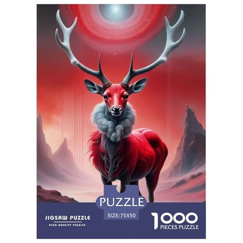 Animal Art Elch-Puzzles für Erwachsene, 1000 Teile, Puzzles für Erwachsene und Teenager ab 12 Jahren, 1000 Teile (75 x 50 cm) von LMYmoney