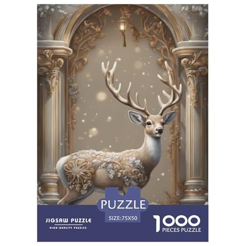 Animal Art Elch-Puzzles für Erwachsene, 1000-teiliges Puzzle für Teenager ab 12 Jahren, 1000 Teile (75 x 50 cm) von LMYmoney