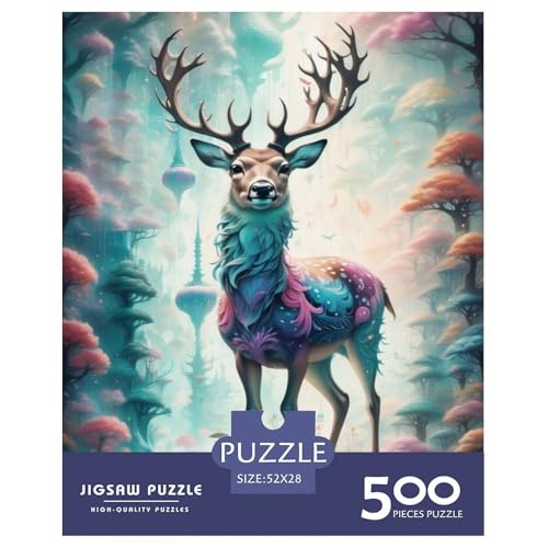 Animal Art Elch-Puzzles für Erwachsene, 500 Teile, Puzzles für Erwachsene und Teenager ab 12 Jahren, 500 Teile (52 x 38 cm) von LMYmoney